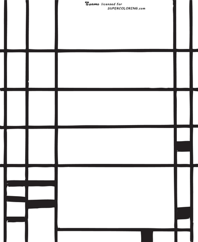 Composition 10 By Piet Mondrian  Coloring Page